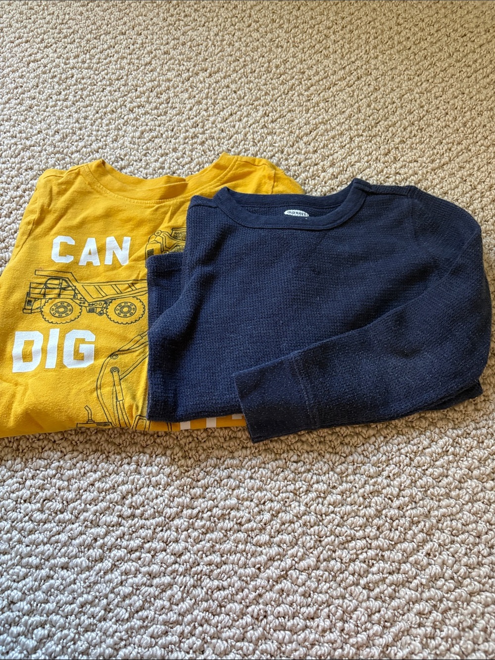 Old Navy Blue & Yellow Long-Sleeve Tee with Trucks 4T (Set of 2)
